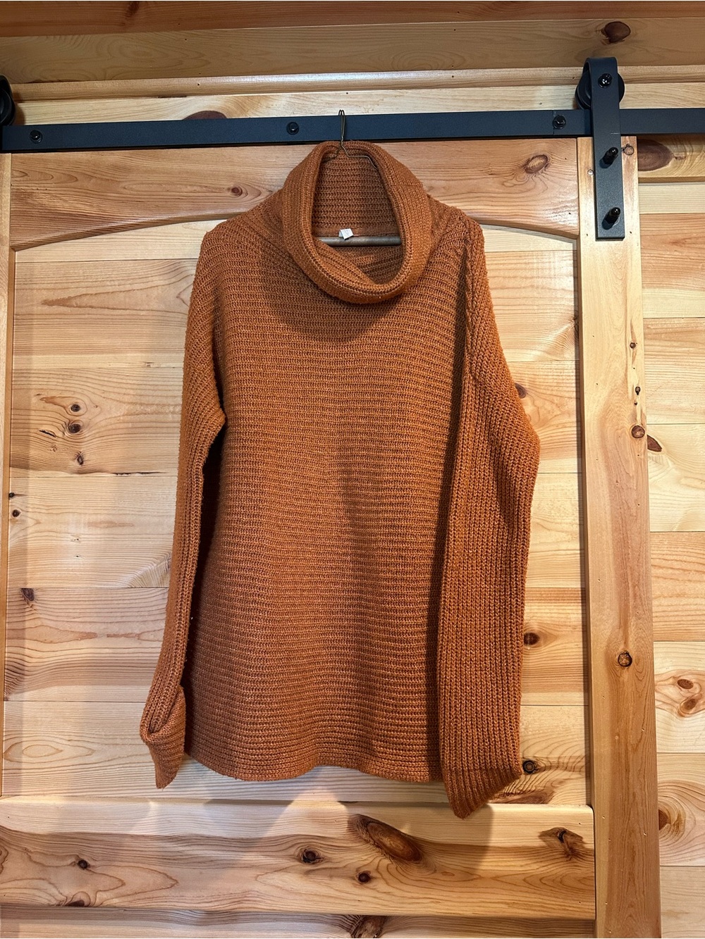 Anthropologie Burnt Orange Cowl Neck Sweater